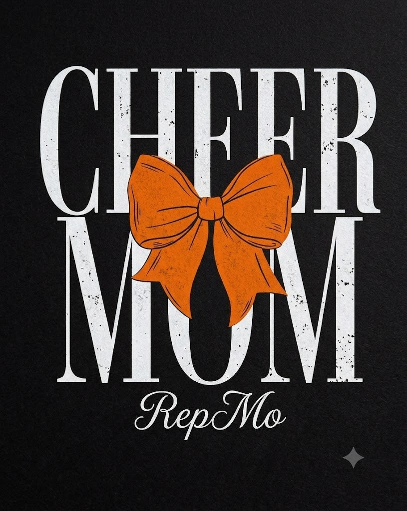 RepMo Cheer Mom Orange Bow