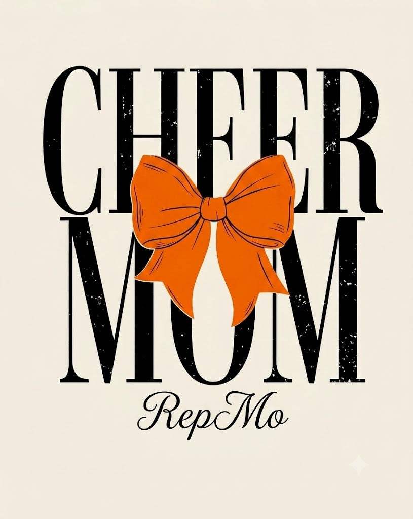 RepMo Cheer Mom Orange Bow